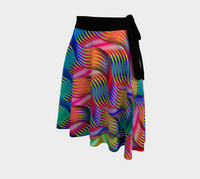 Twisted I Wrap Skirt, Abstract Spiral Art Skirt, Asymmetrical Festival Clothing, Alternative Rave Fashion, Wearable Art