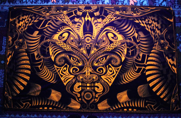 Fluro Neon Lycra Tapestry of "Fullmoon Hypnotica"