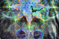 UV Active NEON Canvas Backdrop - Harmalan Fable 75 x 75 cm
