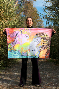 UV Active Neon Lycra Tapestry of "Love in Eslonia"