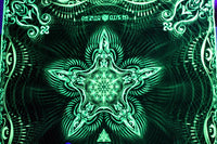 Fluro Neon Lycra Tapestry of "Pandora's Box" - UV Active - Lime