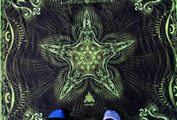 Fluro Neon Lycra Tapestry of "Pandora's Box" - UV Active - Lime