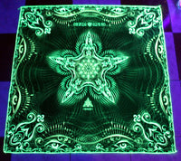 Fluro Neon Lycra Tapestry of "Pandora's Box" - UV Active - Lime