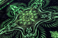 Fluro Neon Lycra Tapestry of "Pandora's Box" - UV Active - Lime
