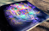 Neon UV Active Lycra Tapestry / Backdrop of Reclaiming the Throne