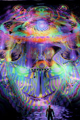 Neon UV Active Lycra Tapestry / Backdrop of Reclaiming the Throne