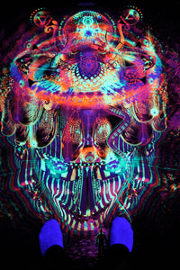 Neon UV Active Lycra Tapestry / Backdrop of Reclaiming the Throne