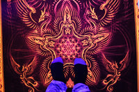 UV Active Neon Fleece Blanket of "Sol Invictus" - Cozy & Lightweight