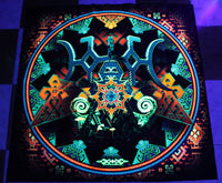 Neon UV Active Lycra Tapestry / Backdrop of Tengri