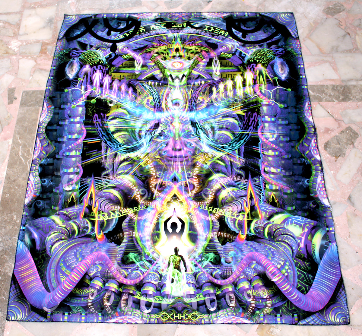 UV Active NEON Lycra Tapestry / Backdrop - The Spice Must Flow