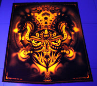 Fluro Neon Lycra Tapestry of "Tiamat" - (Orange) UV Active!