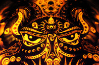 Fluro Neon Lycra Tapestry of "Tiamat" - (Orange) UV Active!
