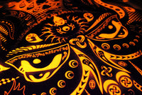 Fluro Neon Lycra Tapestry of "Tiamat" - (Orange) UV Active!
