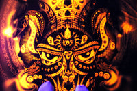 Fluro Neon Lycra Tapestry of "Tiamat" - (Orange) UV Active!