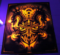 Fluro Neon Lycra Tapestry of "Tiamat" - (Orange) UV Active!