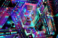 UV Active NEON Lycra Tapestry / Backdrop of Trinary Transcendence