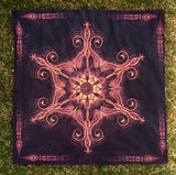 Fluro Neon Lycra Tapestry of "Vajra Guru Mandala" - UV Active - Orange
