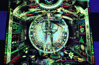 UV Active NEON Lycra Backdrop - Recursive Pantheism (Green)
