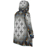 Tripswitch Micro Fleece Cloak, Hooded Wearable Art, Psychedelic Festival Layer — back — hood raised
