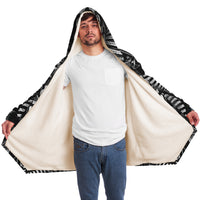 Hypnotica Micro Fleece Cloak, Hooded Wearable Art, Psychedelic Festival Layer — back — hood raised
