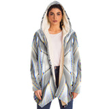 Stoned Micro Fleece Cloak, Hooded Wearable Art, Psychedelic Festival Layer — back — hood raised