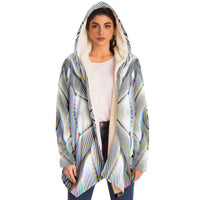 Stoned Micro Fleece Cloak, Hooded Wearable Art, Psychedelic Festival Layer — back — hood raised