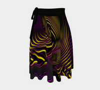 Velvet Wave Wrap Skirt, Fluid Psychedelic Wave Art Skirt, Asymmetrical Festival Clothing, Dreamwave Festival Fashion, Wearable Art