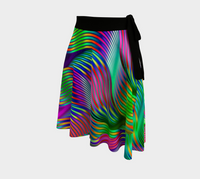 Twisted II Wrap Skirt, Twisted Psychedelic Geometry Skirt, Asymmetrical Festival Clothing, Alternative Rave Fashion, Wearable Art