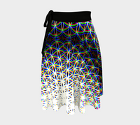 Chromatic Flower Wrap Skirt, Neon Floral Geometry Skirt, Asymmetrical Festival Clothing, Radiant Festival Fashion, Wearable Art