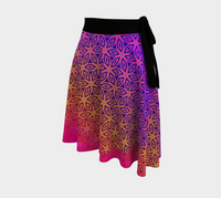 Sacral Bloom Wrap Skirt, Sacred Floral Geometry Skirt, Asymmetrical Festival Clothing, Mystical Festival Fashion, Wearable Art