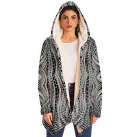 Organix Micro Fleece Cloak, Hooded Wearable Art, Psychedelic Festival Layer — back — hood raised