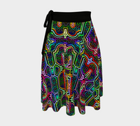 Icaro Wrap Skirt, Visionary Amazonian Art Skirt, Asymmetrical Festival Clothing, Psychedelic Ritual Fashion, Wearable Art