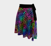 Aya Wrap Skirt, Visionary Jungle Art Skirt, Asymmetrical Festival Clothing, Psychedelic Bohemian Fashion, Wearable Art