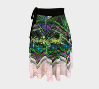 Anahata Heart Chakra Wrap Skirt, Heart Chakra Sacred Geometry Festival Skirt, Asymmetrical Wearable Art, Luminous Bohemian Fashion